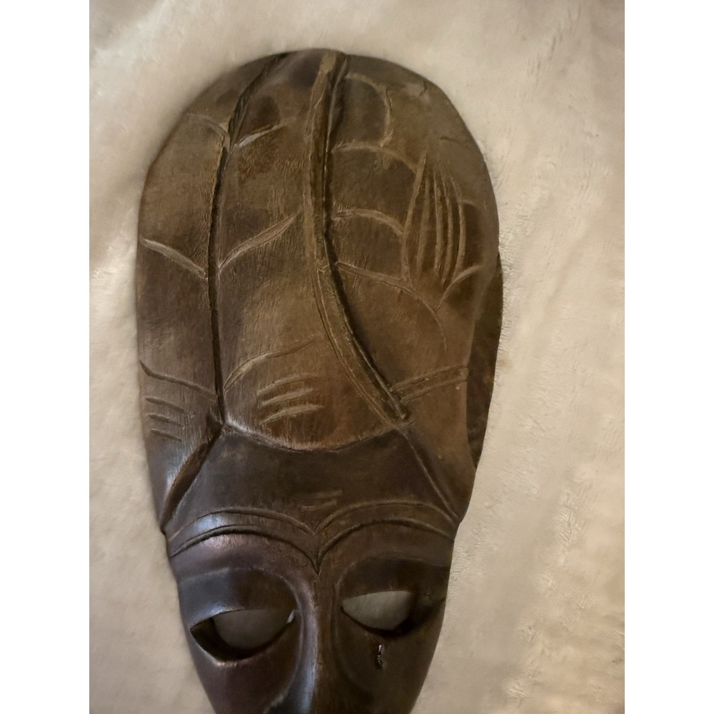Vintage Folk Art Carved Wood MASK Indigenous Tribal Art - Picture 6 of 8